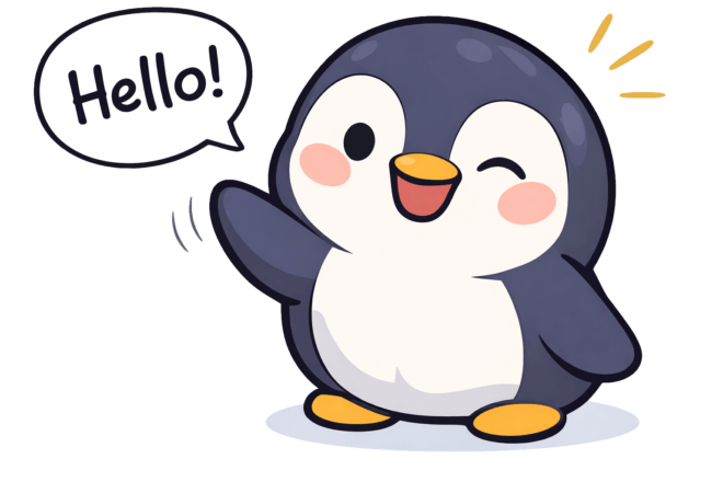 Anchorly penguin waving